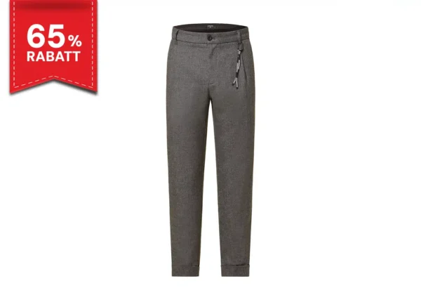 Graue Bundfaltenhose für Herren in modernem Design, 65% Rabatt im Brandmarkt Outlet Store