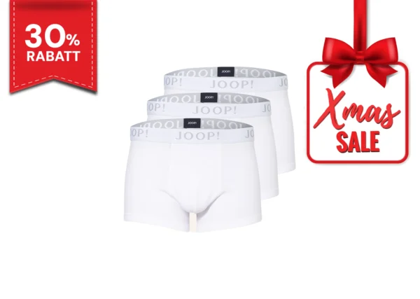 JOOP! 3er-Pack Boxershorts in Weiß – Jetzt mit 30% Rabatt im Christmas XMAS Sale bei Brandmarkt Outlet Store in Winterthur