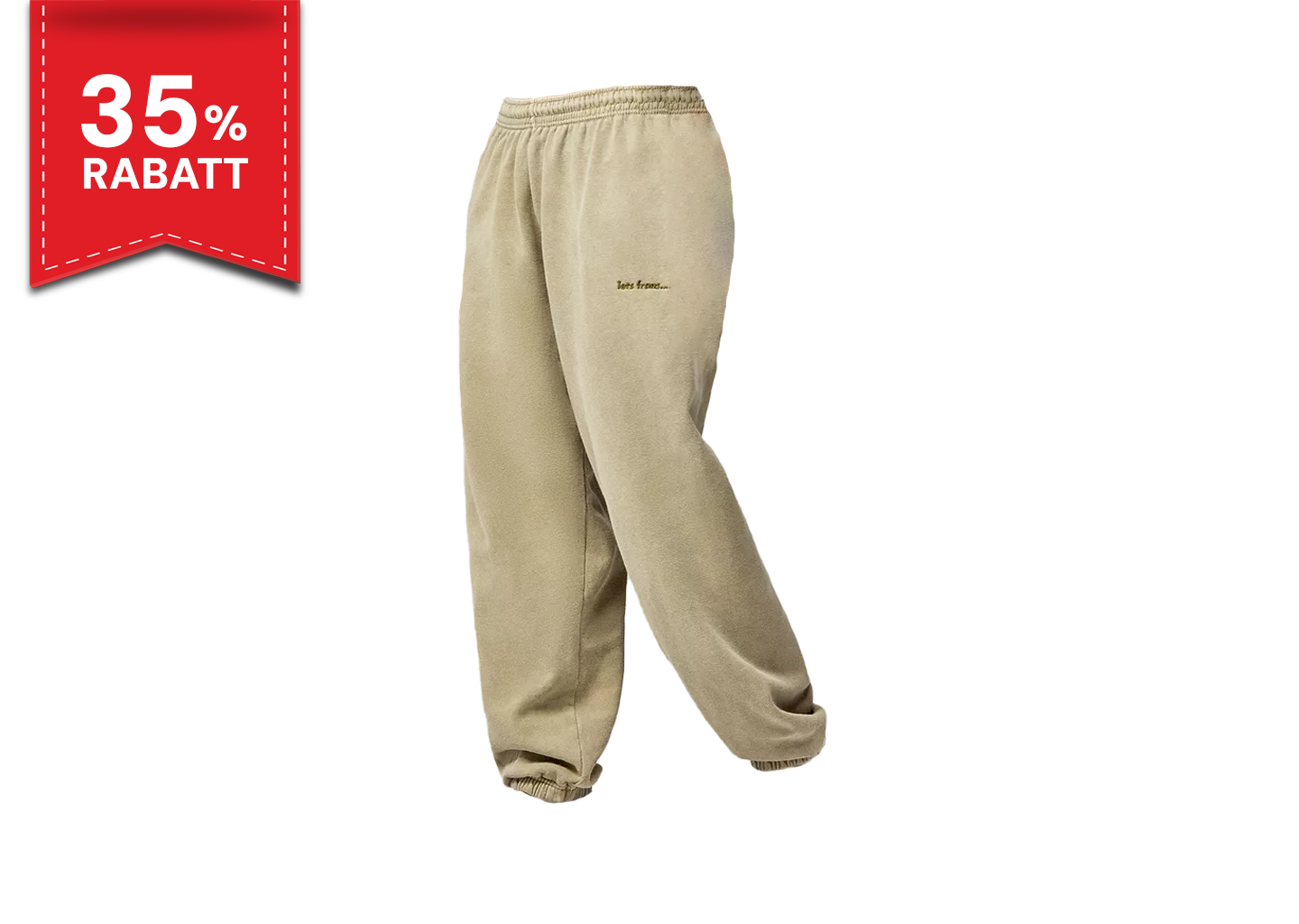 Trendige Baggy Joggers in beige, jetzt im Brandmarkt Outlet Store Winterthur mit 35% Rabatt im Winter Sale erhältlich.