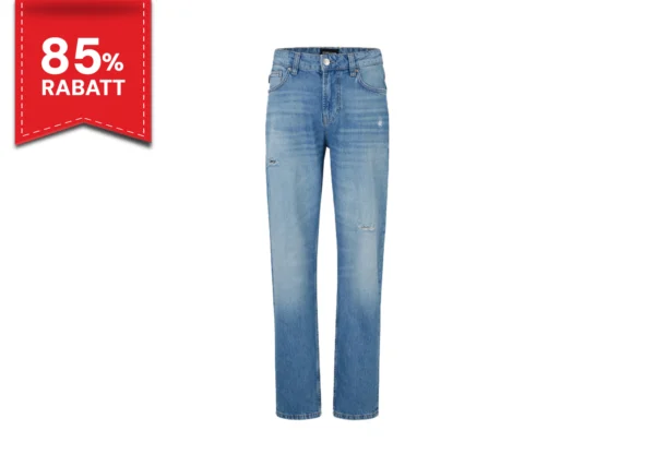 Jeans Herren in hellblau, mit moderner Passform und Distressed-Details, jetzt mit 85% Rabatt im Winter Sale im Brandmarkt Outlet Store erhältlich