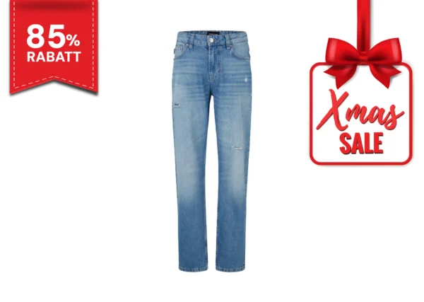 Jeans Herren in hellblau, mit moderner Passform und Distressed-Details, jetzt mit 85% Rabatt im Christmas XMAS Sale im Brandmarkt Outlet Store erhältlich