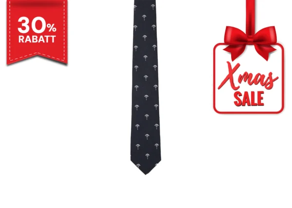 Schwarze Krawatte​ für Herren, ideal für festliche Anlässe, jetzt mit 30% Rabatt im Christmas XMAS Sale.