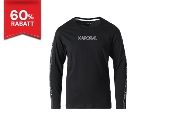 Kaporal Tee Shirt - Schwarzes Langarmshirt mit Markenlogo, 60% Rabatt im Brandmarkt Outlet Store Winterthur