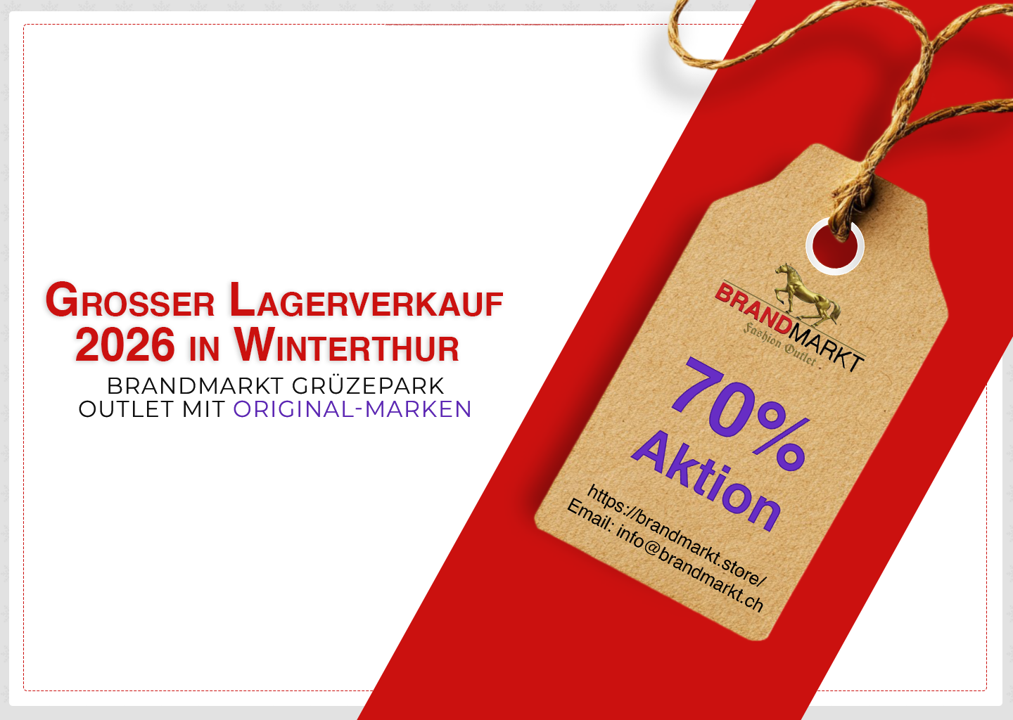 Grosser Lagerverkauf 2026 in Winterthur – Brandmarkt Grüzepark Outlet mit Original-Marken